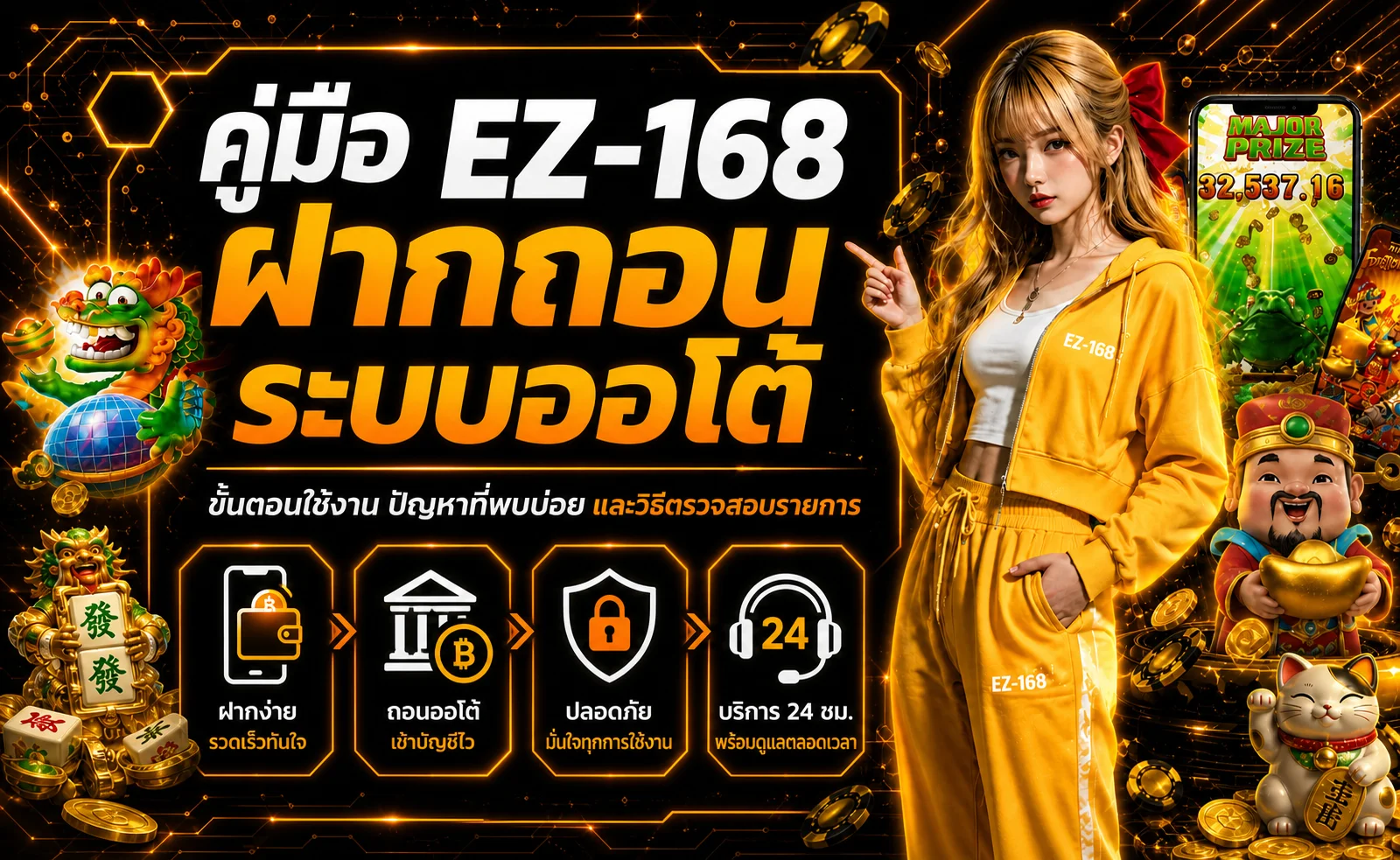 EZ-168 ฝากถอนออโต้ | ขั้นตอนและวิธีแก้ปัญหา